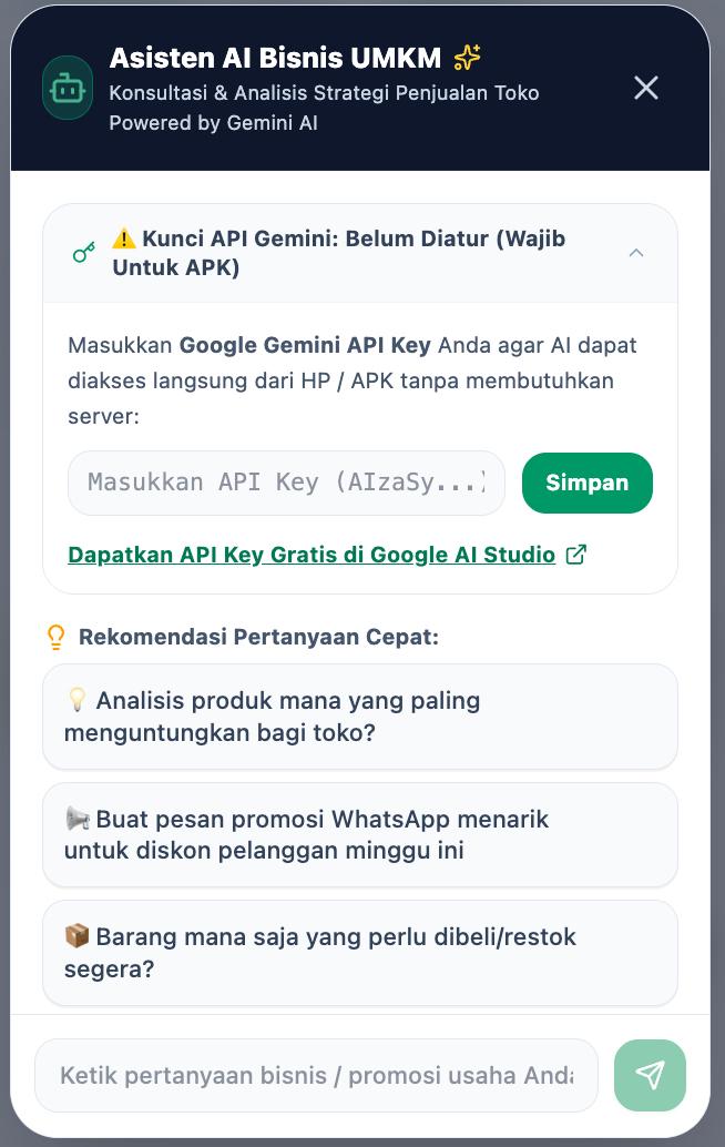 Tampilan fitur asisten AI bisnis bertenaga Gemini di dalam aplikasi